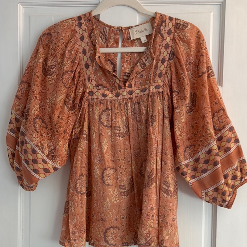 Cleobella Bohemian Coral Blouse